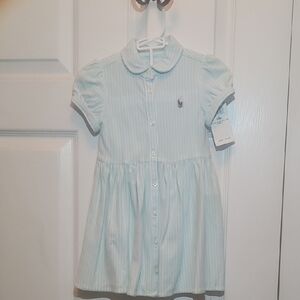 Ralph Lauren Light Blue Striped Toddler Dress